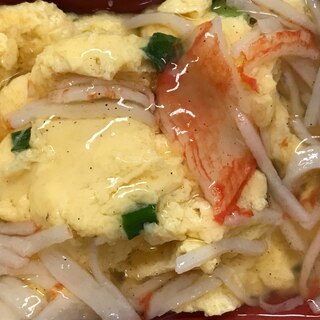 お手軽、安く蟹玉あんかけ